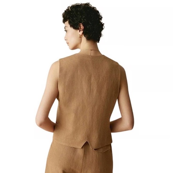 Lintico 100% Linen Matching Set in Caramel Brown - Picture 2 of 9